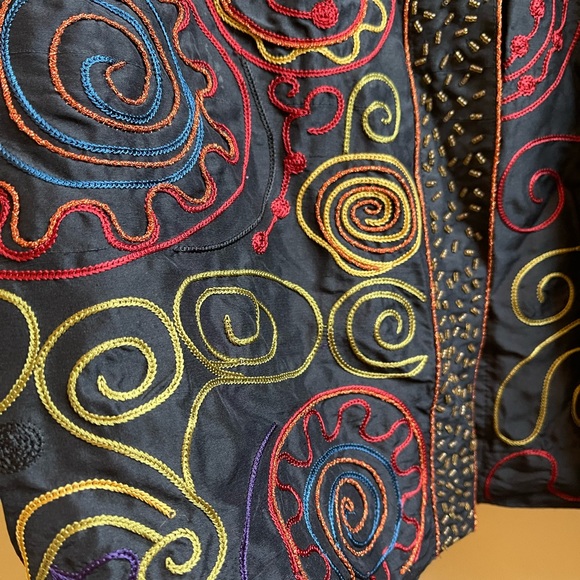 Chicos Embroidered Silk Jacket - Picture 5 of 9